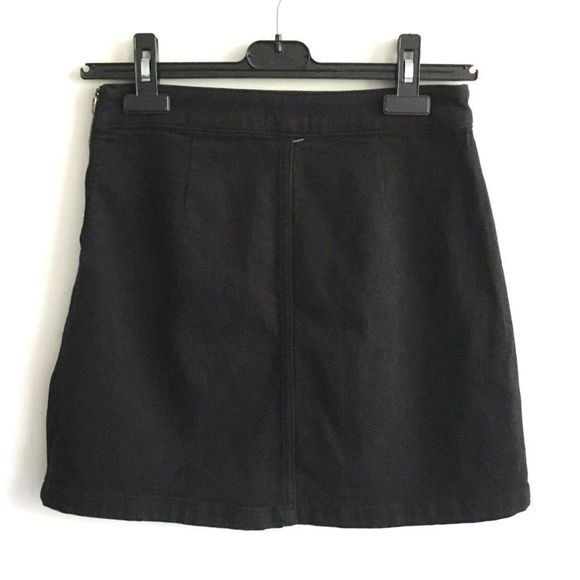 ARITZIA Wilfred High Rise Waist Denim Jean Mini Skirt Black 4 - Picture 2 of 3